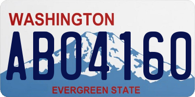 WA license plate ABO4160