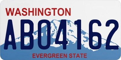 WA license plate ABO4162