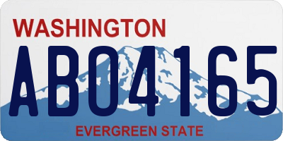 WA license plate ABO4165