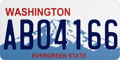 WA license plate ABO4166