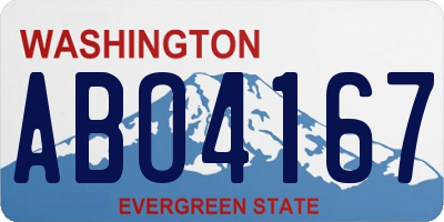 WA license plate ABO4167