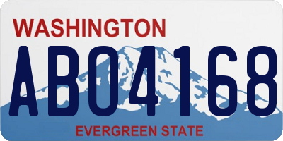 WA license plate ABO4168