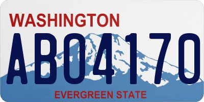 WA license plate ABO4170