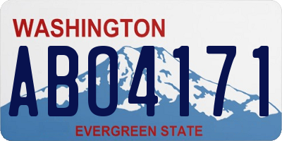 WA license plate ABO4171