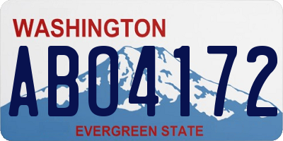 WA license plate ABO4172