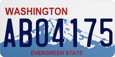 WA license plate ABO4175