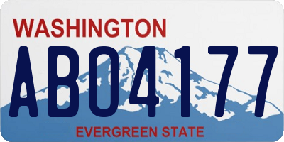 WA license plate ABO4177
