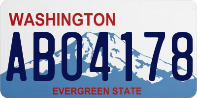 WA license plate ABO4178
