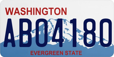 WA license plate ABO4180