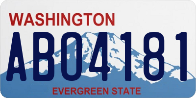 WA license plate ABO4181