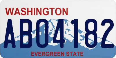 WA license plate ABO4182