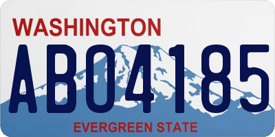 WA license plate ABO4185