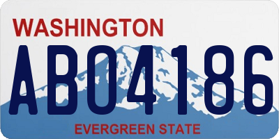 WA license plate ABO4186