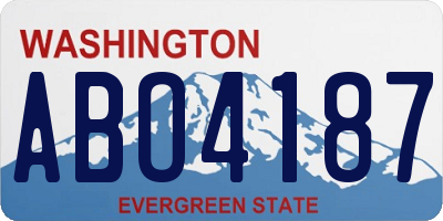 WA license plate ABO4187