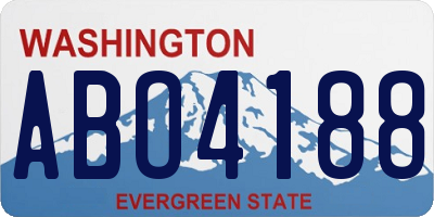 WA license plate ABO4188