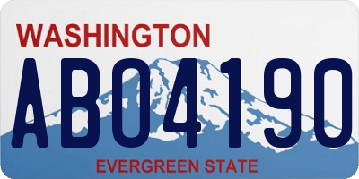 WA license plate ABO4190