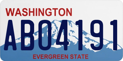 WA license plate ABO4191