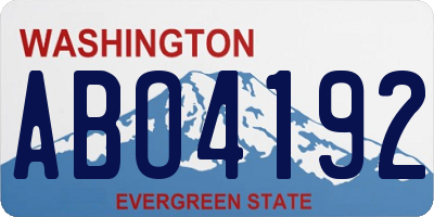 WA license plate ABO4192