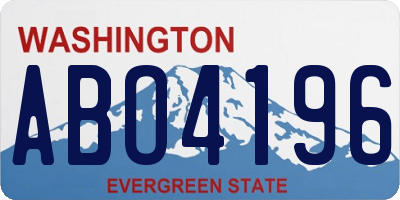 WA license plate ABO4196