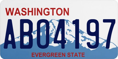 WA license plate ABO4197