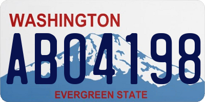 WA license plate ABO4198