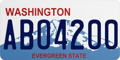 WA license plate ABO4200