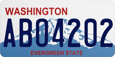 WA license plate ABO4202
