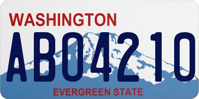 WA license plate ABO4210