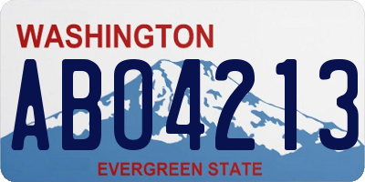 WA license plate ABO4213