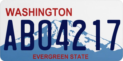 WA license plate ABO4217