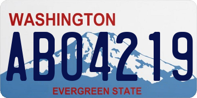 WA license plate ABO4219