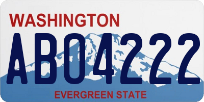 WA license plate ABO4222