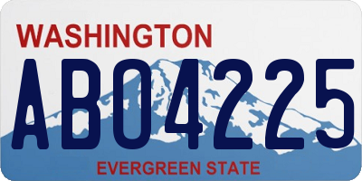WA license plate ABO4225