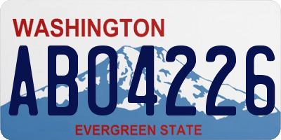 WA license plate ABO4226