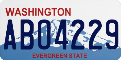 WA license plate ABO4229