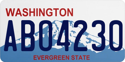 WA license plate ABO4230