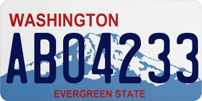 WA license plate ABO4233