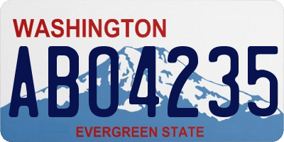 WA license plate ABO4235