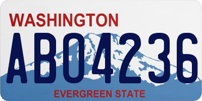 WA license plate ABO4236