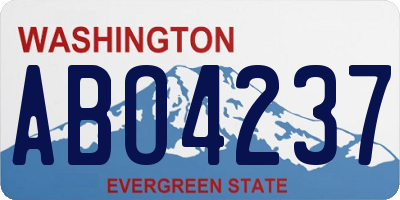 WA license plate ABO4237