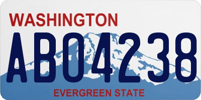 WA license plate ABO4238