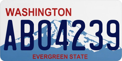 WA license plate ABO4239