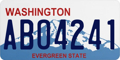 WA license plate ABO4241