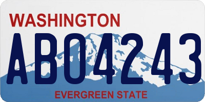 WA license plate ABO4243