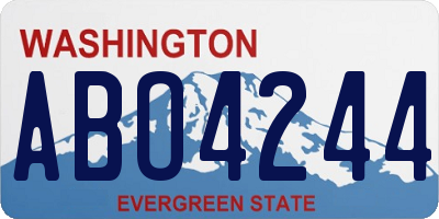 WA license plate ABO4244