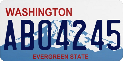 WA license plate ABO4245