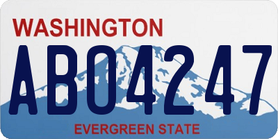 WA license plate ABO4247