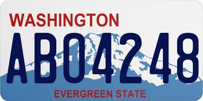 WA license plate ABO4248