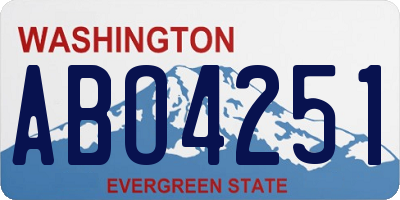 WA license plate ABO4251