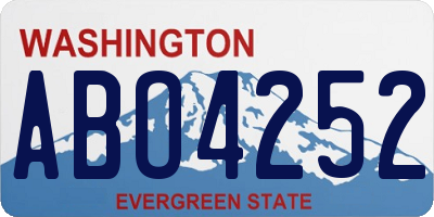 WA license plate ABO4252